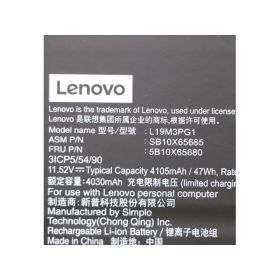 Lenovo L19M3PG1 L19L3PG1 L19C3PG1 Orjinal Laptop Bataryası